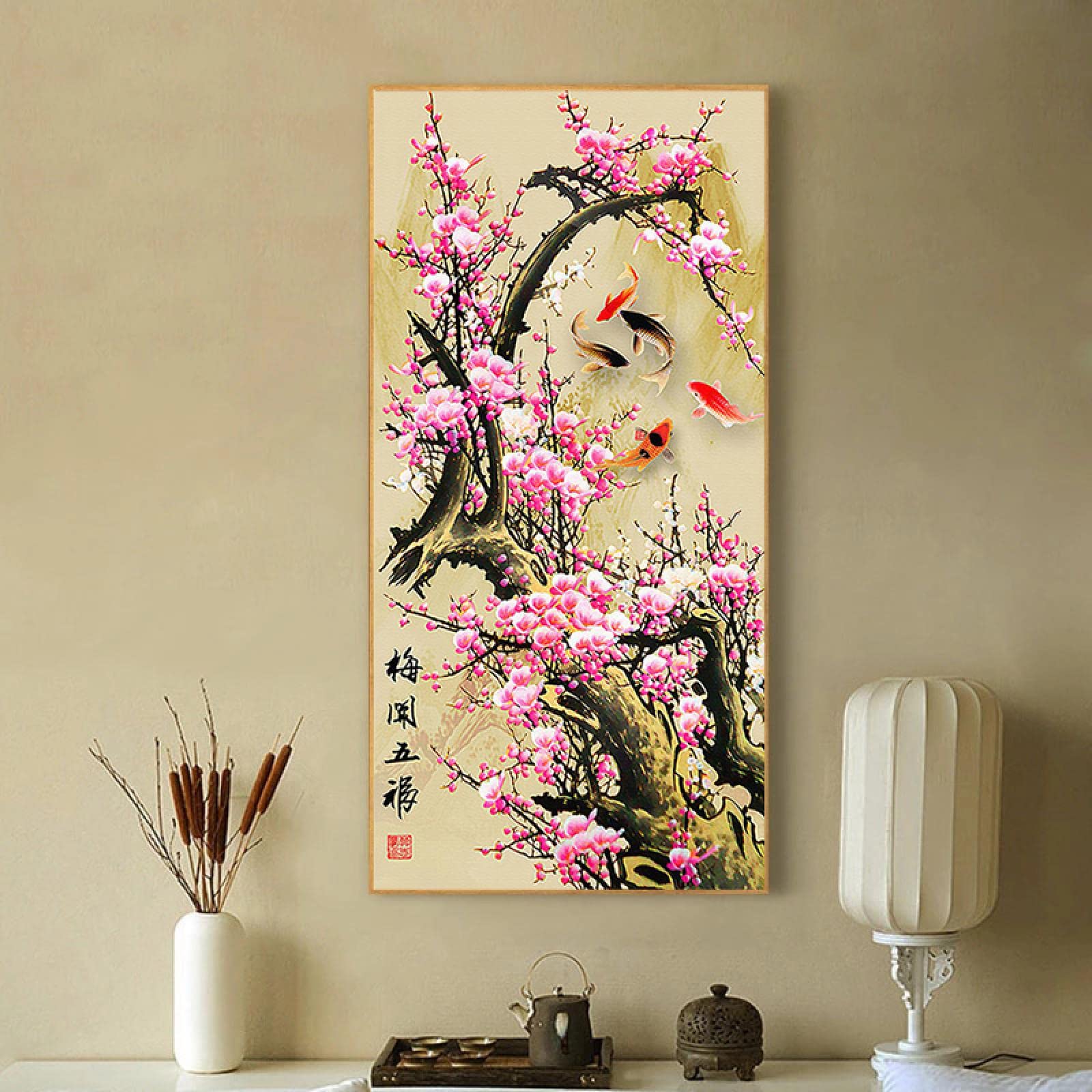 Amazon.co.jp: 中国風の梅の花シンプルな梅の花のポスターとプリント花